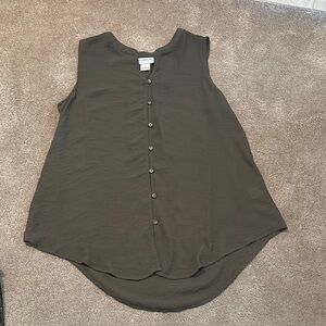 Women's Sleeveless Olive Top